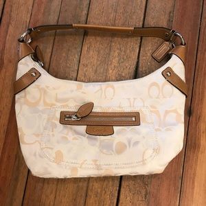 Cream and tan coach bag